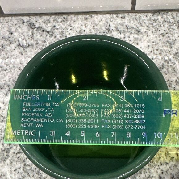 Longaberger Pottery Green Woven Traditions 1-Pint Crock 3 1/2 x 4 1/2" Country - Picture 7 of 10